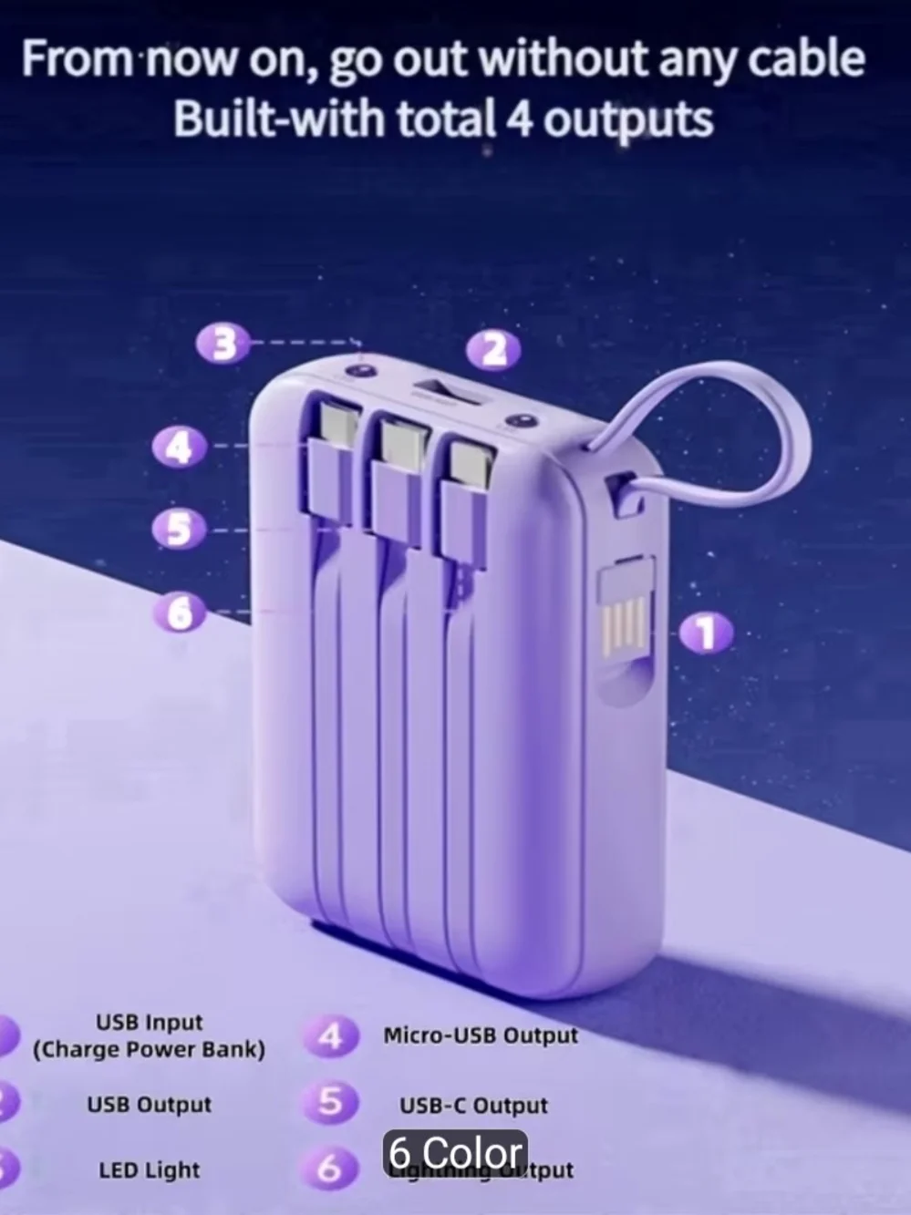Portable Power Bank Charger - Lavender